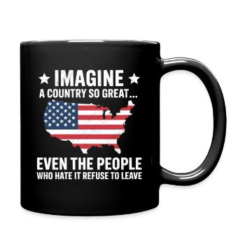 Funny America Quote, fourth of july ideas - Full Colour Mug - black - Right