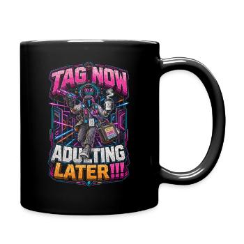 Laser Tag maintenant adulte plus tard - Mug uni - noir - Droite