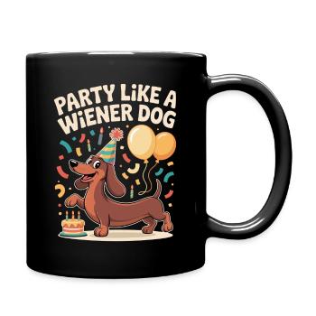 Fête teckel - Mug uni - noir - Droite
