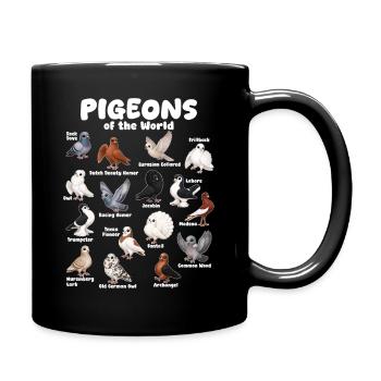 Tauben Der Weltvogelartenkarte Ornithologie - Tasse einfarbig - Schwarz - Rechts