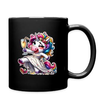 Bride Einmhorn Marriage Hen Party - Full Colour Mug - black - Right