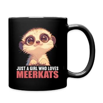 Meerkat Erdmännchen - Tasse einfarbig - Schwarz - Rechts