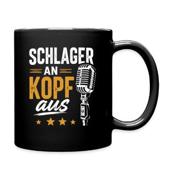 Schlager Mikrofon Revival Shirt - Tasse einfarbig - Schwarz - Rechts