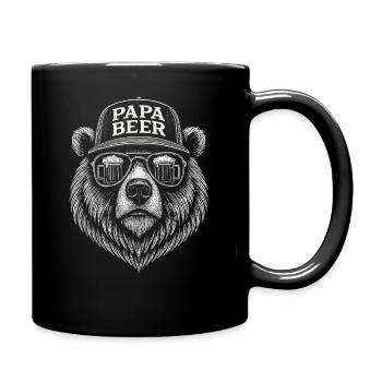 Papa Beer Father Bear Beer Humor Gift Idea - Full Colour Mug - black - Right