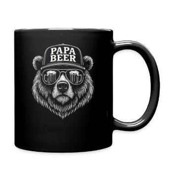 Papa Beer Father Bear Beer Humor Gift Idea - Full Colour Mug - black - Right