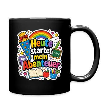 Schulkind 2026 Einschulung 2026 Schulanfang - Tasse einfarbig - Schwarz - Rechts