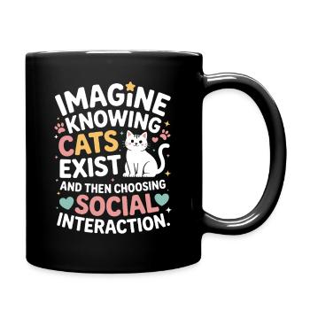 Chat : imaginez savoir que les chats existent Maman de chats - Mug uni - noir - Droite