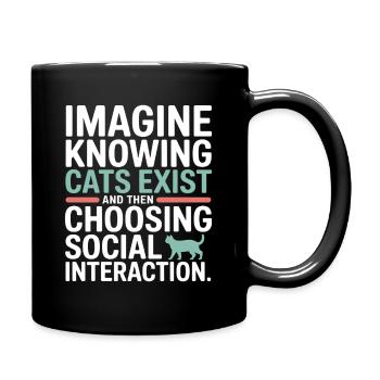 Chat : imaginez savoir que les chats existent Maman de chats - Mug uni - noir - Droite