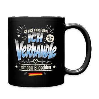 Emotionale Verhandlung mit Bildschirm - Tasse einfarbig - Schwarz - Rechts