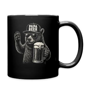 Papa Beer Father Bear Beer Humor Gift Idea - Full Colour Mug - black - Right