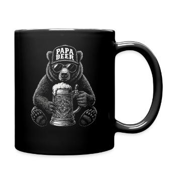 Papa Beer Father Bear Beer Humor Gift Idea - Full Colour Mug - black - Right