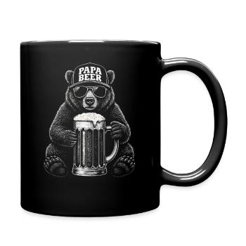 Papa Beer Father Bear Beer Humor Gift Idea - Full Colour Mug - black - Right