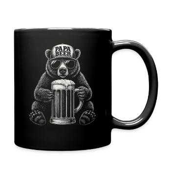 Papa Beer Father Bear Beer Humor Gift Idea - Full Colour Mug - black - Right