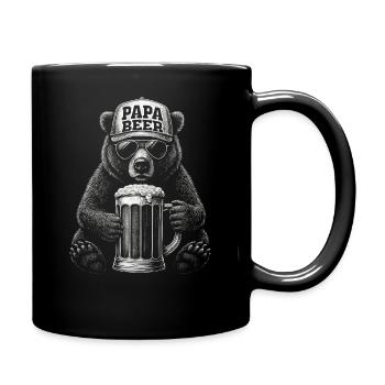 Papa Beer Father Bear Beer Humor Gift Idea - Full Colour Mug - black - Right
