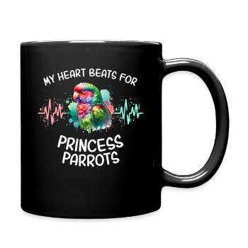 Ligne Cœur Alexandra Perruche - Mug uni - noir - Droite