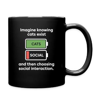 Chat : imaginez savoir que les chats existent Maman de chats - Mug uni - noir - Droite
