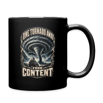 Storm Chaser Meteorologist One Tornado Away - Full Colour Mug - black - Right
