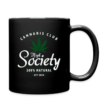 High Society Cannabis Club Logo - Tasse einfarbig - Schwarz - Rechts