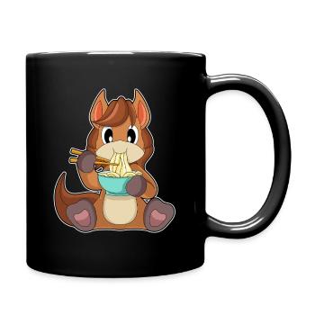 Pferd Koch Ramen Kochen - Tasse einfarbig - Schwarz - Rechts