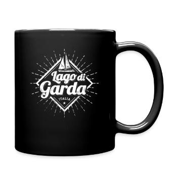 Gardasee in Venetien Italien Retro Schiff Souvenir - Tasse einfarbig - Schwarz - Rechts
