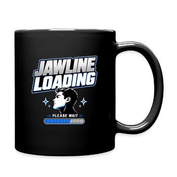 Funny Gen Z Terms, Jawline Loading Please Wait - Full Colour Mug - black - Right