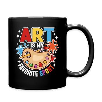 Art is my favorite sport - Full Colour Mug - black - Right