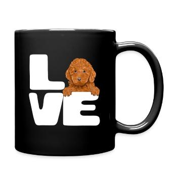Welpenliebestypografie - Tasse einfarbig - Schwarz - Rechts