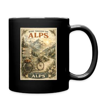 Parcourir les Alpes suisses à vélo Voyage Vintage - Mug uni - noir - Droite