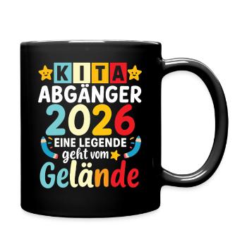 Kita Abgänger 2026 Eine Legende Geht Vom Gelände  - Tasse einfarbig - Schwarz - Rechts