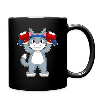 Cat Boxer Gants de boxe Boxe - Mug uni - noir - Droite