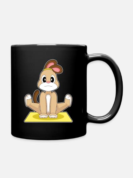 Hund Yoga Fitness Gymnastik - Tasse einfarbig - Schwarz
