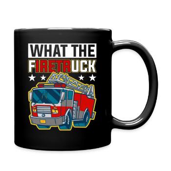 Quel est le camion de pompiers Cartoon Camion de pompiers - Mug uni - noir - Droite