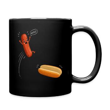 Hot Dog, Sausages, BBQ, Grilling, Griller - Full Colour Mug - black - Right