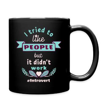 Un introverti qui aime les gens - Mug uni - noir - Droite
