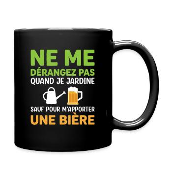 Jardinage Bière Cadeau Humour Personnalisé - Mug uni - noir - Droite