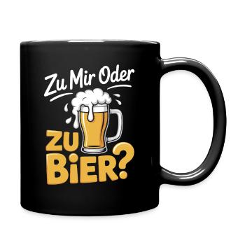 Bier Zu Mir Oder Zu Bier Flirt Single Party Malle - Tasse einfarbig - Schwarz - Rechts