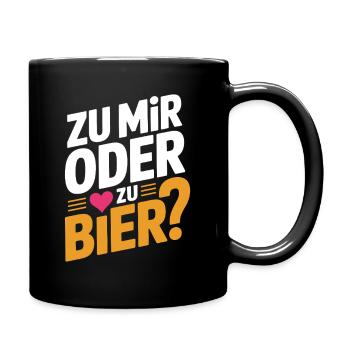 Bier Zu Mir Oder Zu Bier Flirt Single Party Malle - Tasse einfarbig - Schwarz - Rechts
