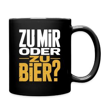 Bier Zu Mir Oder Zu Bier Flirt Single Party Malle - Tasse einfarbig - Schwarz - Rechts