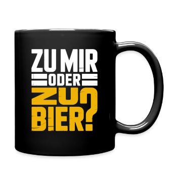 Bier Zu Mir Oder Zu Bier Flirt Single Party Malle - Tasse einfarbig - Schwarz - Rechts