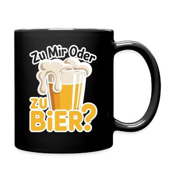 Bier Zu Mir Oder Zu Bier Flirt Single Party Malle - Tasse einfarbig - Schwarz - Rechts