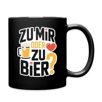 Bier Zu Mir Oder Zu Bier Flirt Single Party Malle - Tasse einfarbig - Schwarz - Rechts