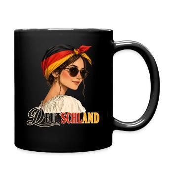 Deutschland Flaggen Stil - Tasse einfarbig - Schwarz - Rechts