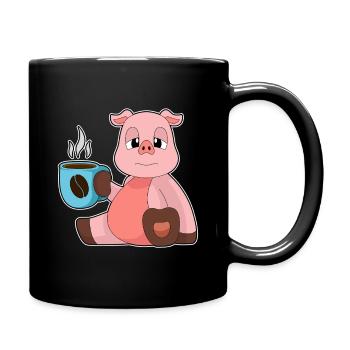 Tasse de Café Cochon - Mug uni - noir - Droite
