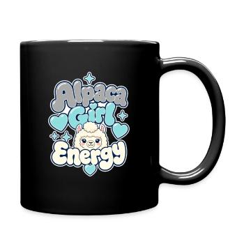 Cute Funny Gifts for Women, Alpaca Girl Energy - Tasse einfarbig - Schwarz - Rechts