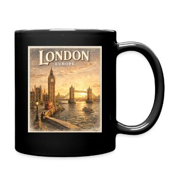 London Europe Vintage Sunset - Full Colour Mug - black - Right
