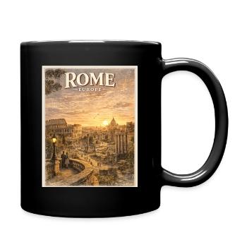 Affiche vintage Rome Europe Sunset - Mug uni - noir - Droite
