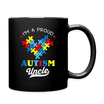 Stolzer Autismus Onkel Herz - Tasse einfarbig - Schwarz - Rechts