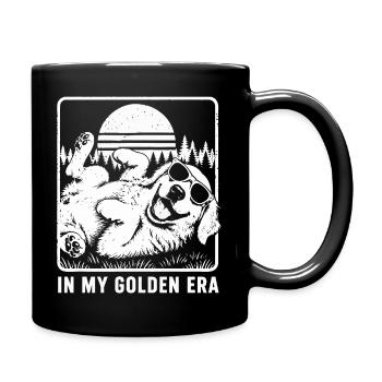 Golden Retriever Era Vintage | Retro Sunset Dog - Full Colour Mug - black - Right