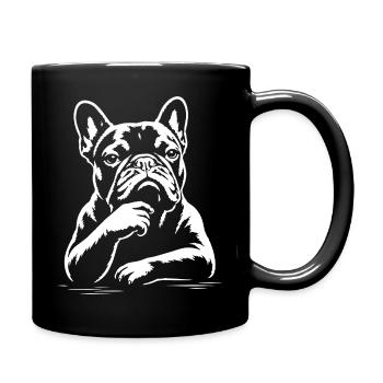 Bouledogue Français Penseur | Design Chien Culotté - Mug uni - noir - Droite