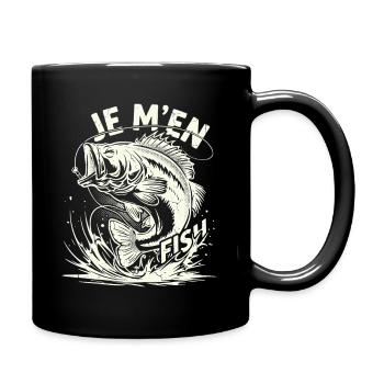 I Fish Fisherman Humor Retro Fish - Full Colour Mug - black - Right
